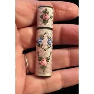 Art Deco 1930's Ladies Purse Lighter sterling Silver Guilloche Enamel